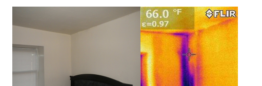 Roof leaks and wet exterior wall detected by IR! 